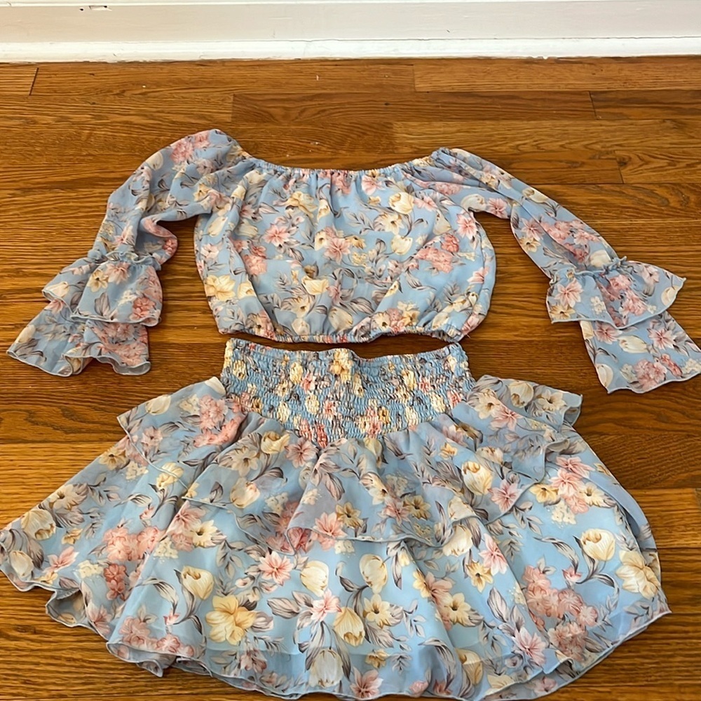 FBZ Flowers by Zoe Girl’s Floral Matching Set Size Medium